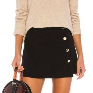 Alice + Olivia Sherilyn Faux Wrap Gold Buttoned Skirt